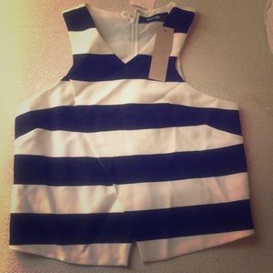 Black and white striped blouse